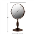 thumbnail image 5 of OVENTE 8'' Tabletop Makeup Mirror with 1X/7X Magnification, 360° Swivel Design and Double-Sided Free-Standing Vanity Mirror Perfect for Dresser, Bedroom and Office Desk, Antique Bronze MNLAT80ABZ1X7X, 5 of 9