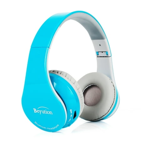 Beyution V4.1 Bluetooth Headphones Wireless Foldable Hi-fi Stereo Headphone with Micphone for Smart Phones & Tablets - Skyblue