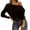 Black, variant on GigrtiJin Women Long Sleeve off the Shoulder Tops Casual Loose Button Solid Color Going out Pullover Sweatshirt