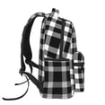 thumbnail image 3 of Fotbe White And Black Plaid Mochila Casual con Estampado para Escuela, Viajes y Actividades al Aire Libre - Duradera, Ligera y Cómoda, 3 of 5