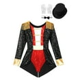 thumbnail image 3 of iiniim Women's Circus Ringmaster Costume Ringleader Cosplay Bodysuit Stage Shows Halloween Fancy Dress Up Black M, 3 of 7