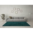 thumbnail image 3 of Ahgly Company Machine Washable Indoor Square Abstract Turquoise Blue Modern Area Rugs, 3' Square, 3 of 4