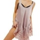thumbnail image 4 of Camisón corto para mujer, moda, temperamento, liso, vestido, pijama, tirantes, camisón, 4 of 7