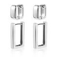 thumbnail image 3 of Lancharmed Silver Plated Cute Earrings,Square Rectangle 2 Pairs Earring New Years Gifts, 3 of 9