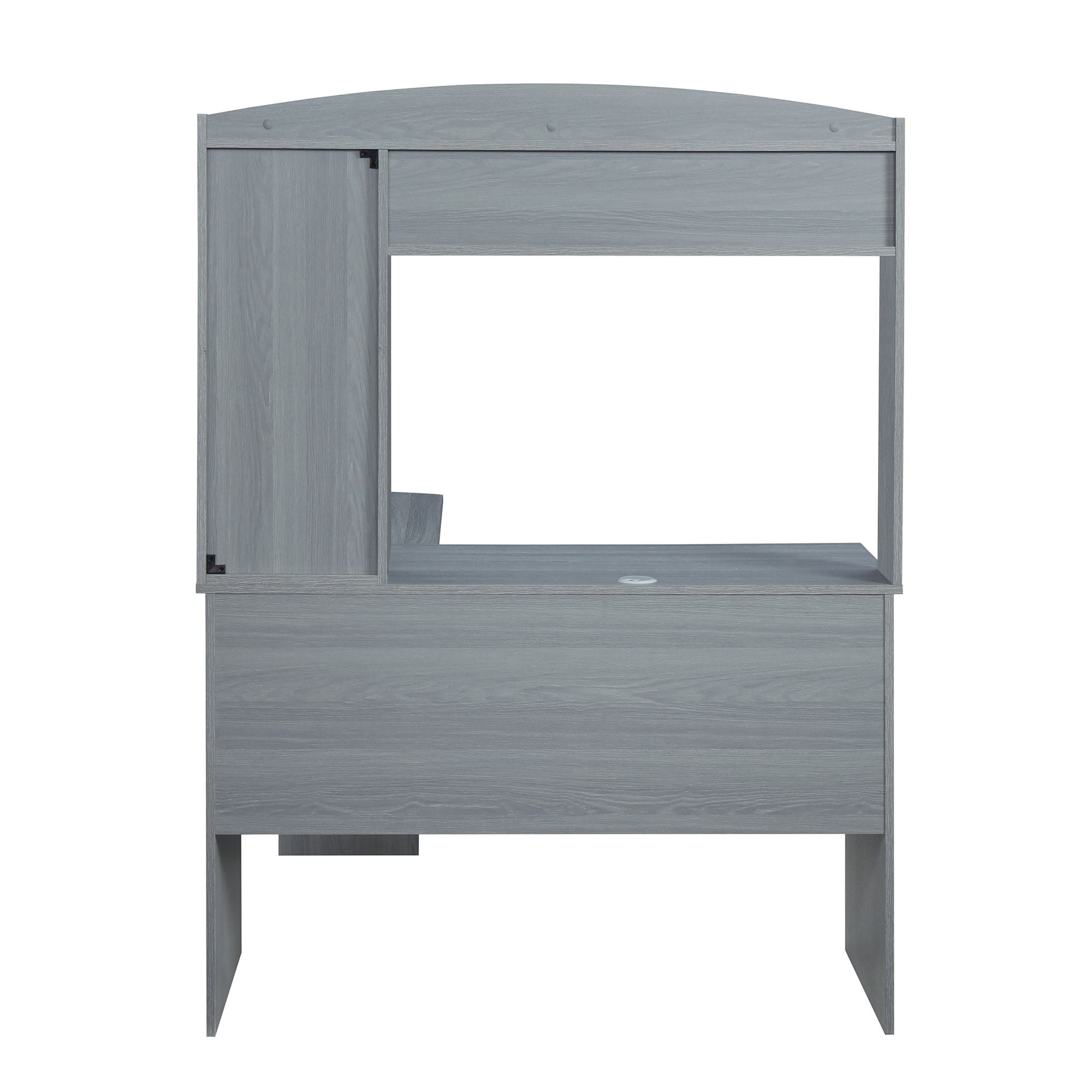 Techni Mobili Modern L-Shaped Desk with Hutch, Gray