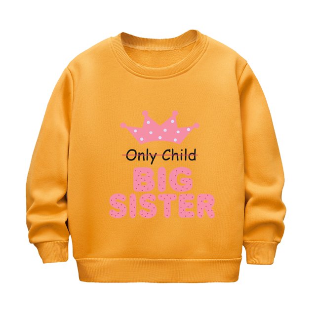Chemises pour Filles Enfants Printemps Manches Longues Décontracté Épais Col Rond Chandail à Capuchon Garçons Filles Hauts Jaune 3 Ans-4 Ans