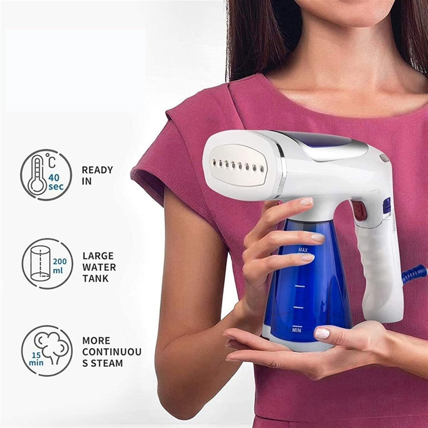 Irons, Steam Iron Handheld Garment Steamer Hand-Held Fabric Vertical Portable Home Travelling For Clothes Iron