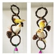 thumbnail image 2 of JTAOT Parrots Hand-Woven Hanging Ring Perch Stand Swing Climbing Toy with Pine Cones Cage Supplies 6 Rings (Double Row), 2 of 9