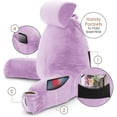 thumbnail image 2 of Nestl Reading Pillow, Extra Large Bed Rest Pillow with Arms – Premium Shredded Memory Foam TV Pillow, Detachable Neck Roll & Lumbar Support Pillow - Lavender Purple, 2 of 7
