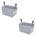 thumbnail image 2 of Advancent Bolsa organizadora de fieltro, cesta portátil, bolsa de almacenamiento de tela, organizador de dormitorio, papelera, cesta para maletero de gris 2piezas Advancent CBP151844, 2 of 6