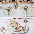 thumbnail image 2 of Cloth Napkins Set of 2 - 20x20 Inches, Watercolor Flowers Washable Reusable Table Napkins, Rustic Spring Floral Botanical Beige Soft & Absortbent Dining Napkin for Party Wedding Hotel Restaurant, 2 of 8