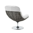 thumbnail image 3 of Modway Brighton Wicker Rattan Outdoor Patio Swivel Lounge Chair in Light Gray White, 3 of 6