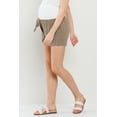 thumbnail image 3 of Linen Blend Maternity Shorts with Elastic Band, 3 of 4