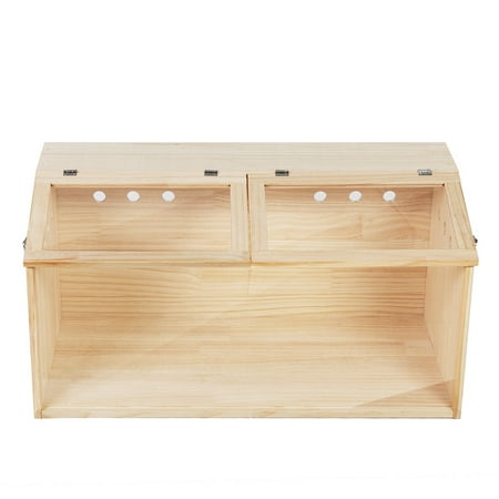 KadynMiddle Transparent Wooden Hamster Cage, Small Animal Habitat Hutch for Large Siberian Hamster,Gerbils,Little Rabbits, Natural