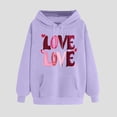 thumbnail image 4 of Women's Pullover Hoodie Valentines Day Printed Casual Fall Winter Long Sleeved Hooded Sweatshirt, 4 of 4