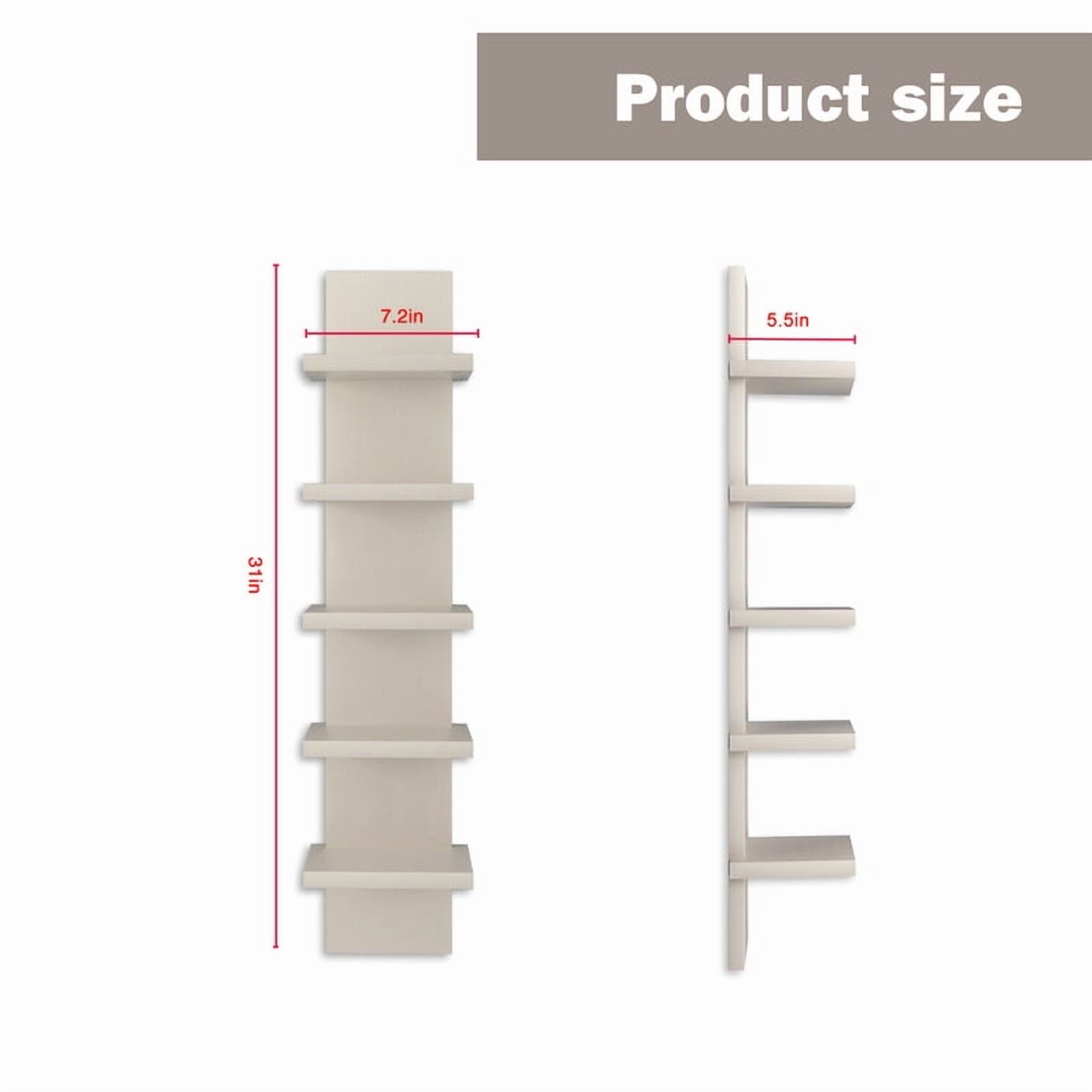 5 Tier Wall Shelf Unit,Bedroom Shelves, Multifunctional Display Floating Shelf, Bedroom and Home Decor Organizer