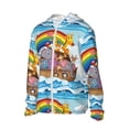 thumbnail image 2 of Daiia Rainbow Animals on Noah's Ark UPF 50+ Sun Protection Hoodie Jacket Lightweight Long Sleeve Sun Shirt for Women Men with Pocket Hiking Outdoor-X-Large, 2 of 9