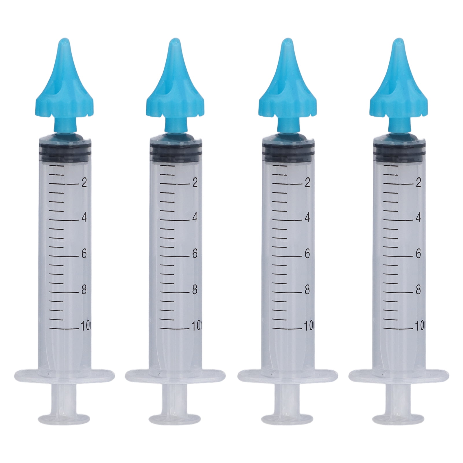 Qiilu 4pcs Universal Ear Wax Remover Ear Wax Flusher Tool Ear Wax Cleaner for Children Adult,Ear Irrigation Syringe
