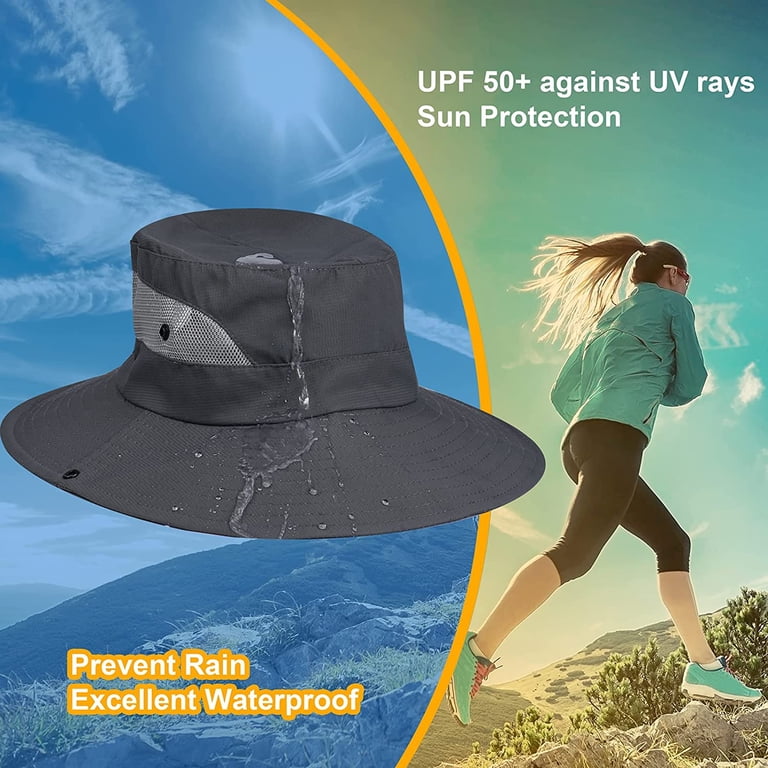 Packable Bucket Hat Sun Protection Wide Brim Fishing Hiking Outdoor Wide Brim Sun Hat, UV Protection Waterproof Packable Bucket  main image 3