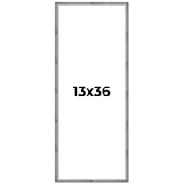 13x36 Frame Silver Grey Distressed Solid Wood Picture Frame | 0.75 Inch Moulding Width | Interior