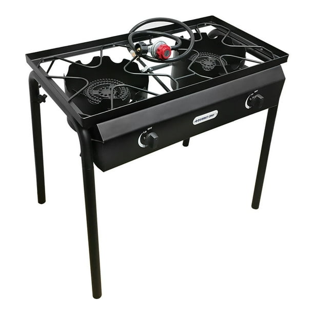 Double High Pressure Portable Propane Gas Stove Burner 75,000 BTU Auto