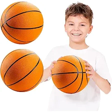 Rykon Mini Basketballs, Rubber Size 3, 7-Inch, 2, Small Hoop Basketball Set for Indoor & Outdoor Play, Pool Parties, Kids Birthday Gift, Arcade Games