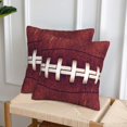 thumbnail image 2 of Retro Football Print Throw Pillow Covers Soft Square Cushion Pillowcase Set of 2 for Sofa Couch Home Decor 18 X 18 in, 2 of 6