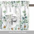 thumbnail image 6 of Eucalyptus Leaves Daisy Valance Curtain for Windows Summer Farmhouses Flower Rod Pocket Curtain Valances Short Window Treatments Panels for Kitchen Bathroom Laundry Room Basement 60 x 18 Inch, 6 of 9