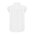 thumbnail image 6 of Pxiakgy Linen Shirts for Women Women's Elastic Cuffs Cotton Linen Button Up Shirt for Daily Casual Commuting Summer Loose Fit Sleeveless Button Down Shirts for Women White Xl, 6 of 7