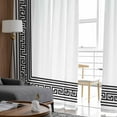 thumbnail image 4 of White Greek Key Sheer Curtains 84 Inches Long 2 Panels Set, Window Sheer Curtains for Living Room/Bedroom, Geometric Greece Ancient Farmhouse Geo Light Filtering Rod Pocket Curtain 52'' x 84'' x 2, 4 of 7