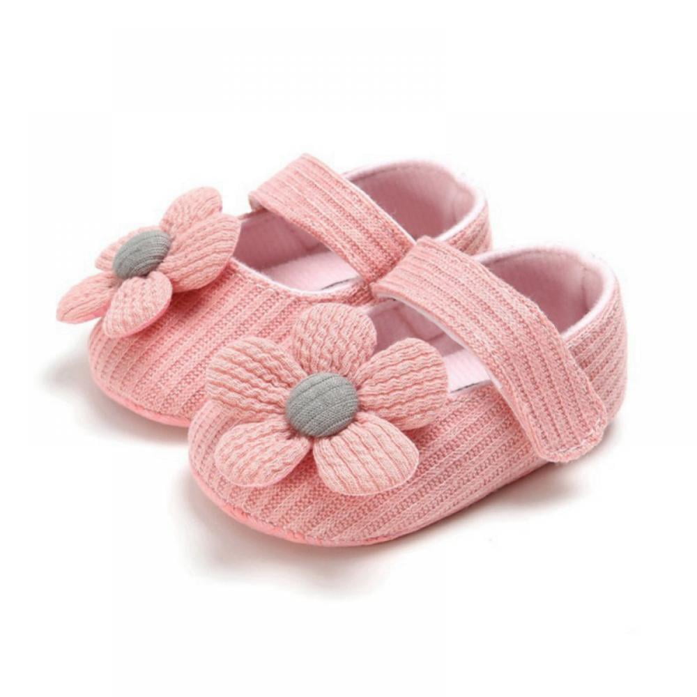 Princess Newborn Baby Girl Flower Anti-slip Crib Shoes Soft Sole Sneakers Shoes 