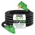 thumbnail image 1 of Cable de extensión RV/EV RVGUARD de 50 amperios y 4,5 m con indicador de alimentación, 1 of 6