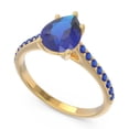 thumbnail image 3 of 2.30 Carat Beautiful Pear Cut Blue Sapphire Gemstone Wedding Ring for Ladies Solid 18K Yellow Gold Size 10.5 by Diamond-Capitals, 3 of 8