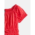 thumbnail image 6 of Wonder Nation Girls' Bow Front Peasant Top with Short Puff Sleeves, Sizes 4-18 & Plus, 6 of 6