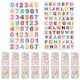 thumbnail image 1 of 20 hojas de pegatinas coloridas con letras y números, pegatinas con letras vibrantes para teléfonos, portátiles, libros, pegatinas con estilo y purpurina, 1 of 7