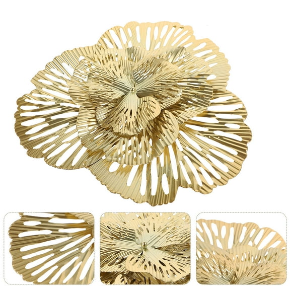 PENIKOKO 1Set Flower Wall Art Nordic Golden Metal Wall Hanging For Living Room Modern