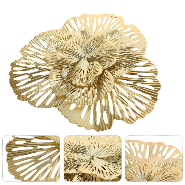 FOMIYES De Pared Metálico En Dorado Con Floral Para De Casa