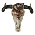 thumbnail image 2 of Rustic Western Cow Skull With Bald Eagle American Flag Spirit Of USA Wall Decor, 2 of 11