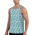 thumbnail image 2 of Gukieu Teal turquoise shell Print Men's Quick Dry Fitness Vest, Round Neck Sleeveless Fitness Bodybuilding Top-4X-Large, 2 of 7