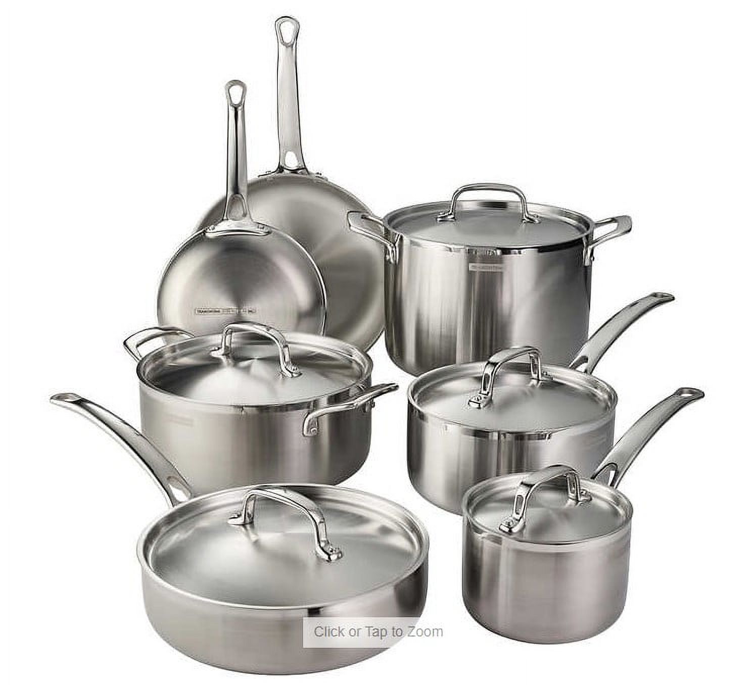 Tramontina 80116/249DS Gourmet Stainless Steel Induction-Ready Tri-Ply Clad 12-Piece Cookware Set, NSF-Certified, Made in Brazil - image 2 of 6