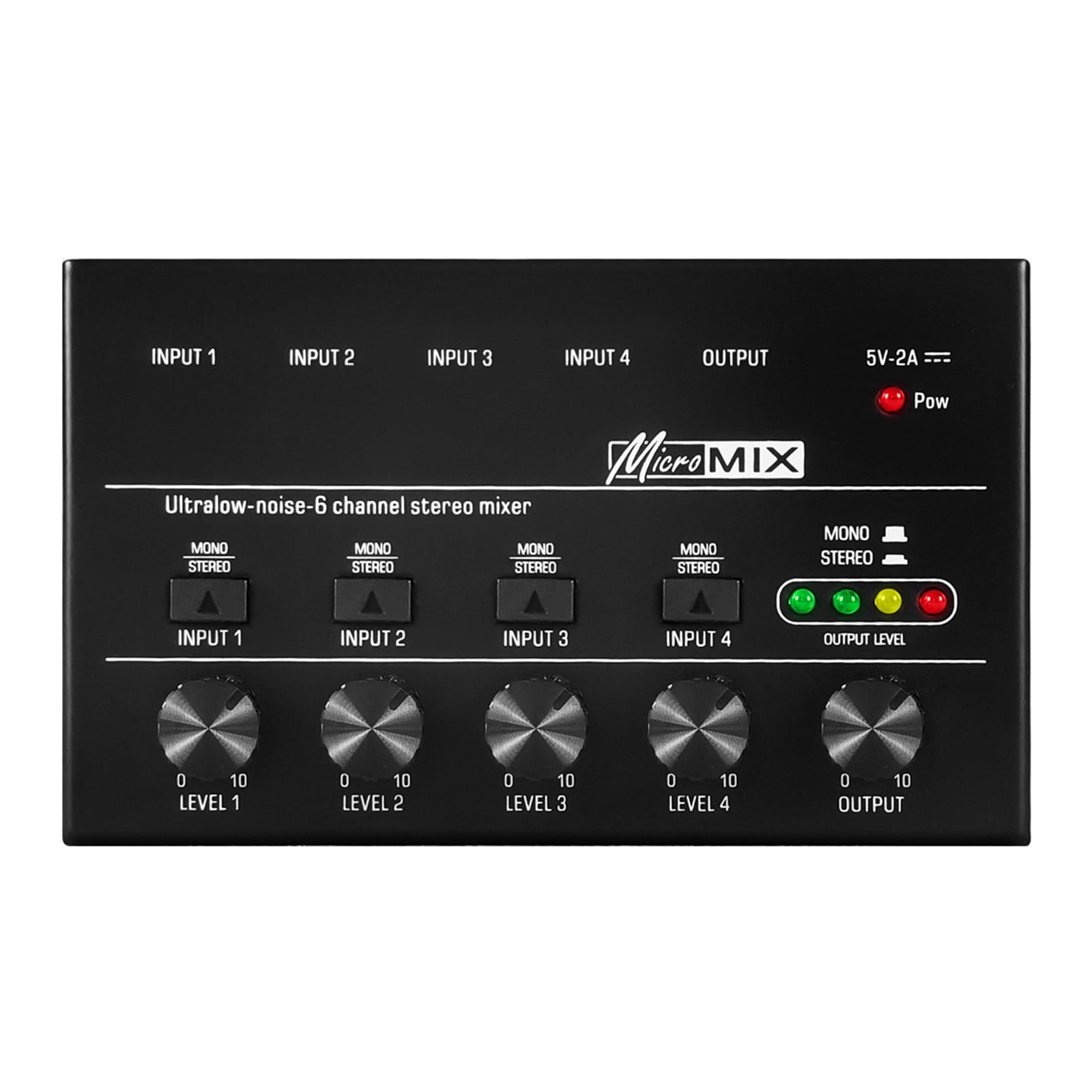 Professional Audio Mixer Stereo 4 Channel Audio Mixers 5V 2A USB Power