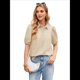 thumbnail image 1 of Camisas de Mujer con Botones, Mangas Abullonadas, Cuello Alto, Blusas Elegantes e Informales. Caqui Superficial M, 1 of 8
