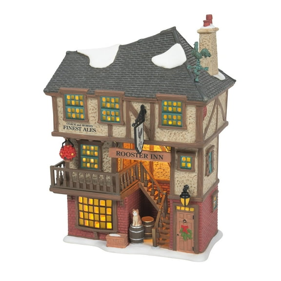 Department 56 Dickens Village Rooster Inn, Lighted Building, 8.03 Inch, Multicolor