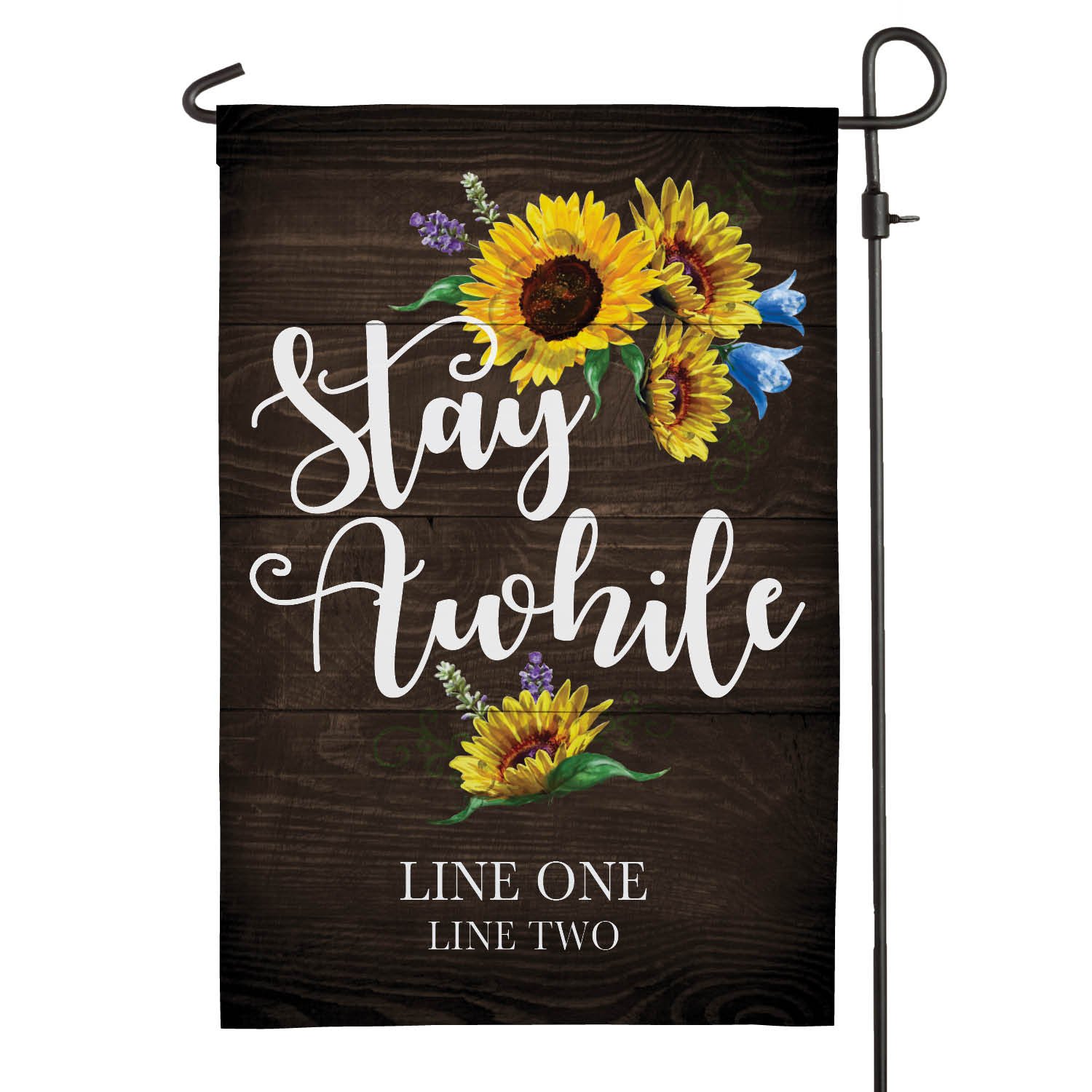 Stay Awhile Personalized Garden Flag