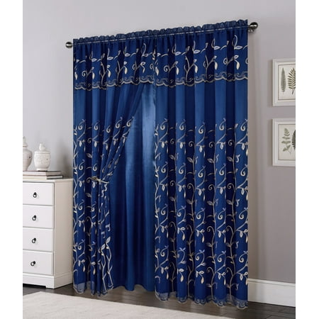 Image result for blue embroidered curtains