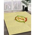 thumbnail image 3 of Ahgly Company Tapis d'Intérieur Lavable en Machine Carré Transitionnel Jaune Soleil, 8 Pieds Carré, 3 of 7