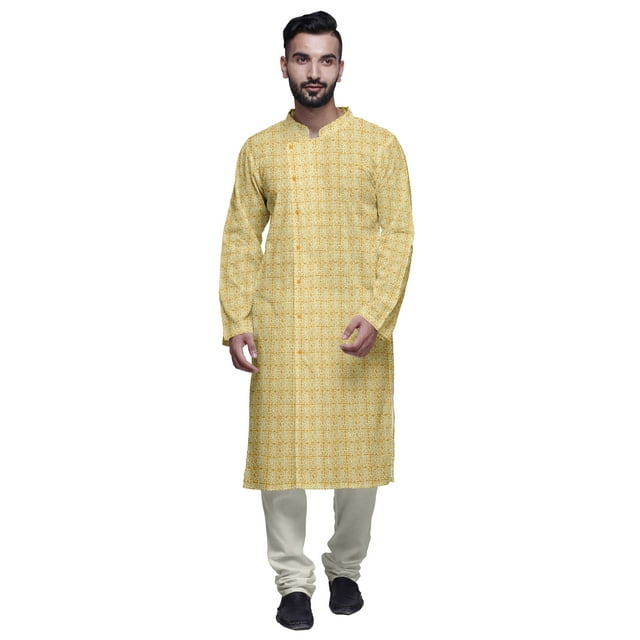 Atasi Designer Kurta Pajama For Men Printed Angrakha Style Casual Summer Clothing