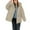 Khaki, variant on Women's Short Puffer Jacket, Hooded Quilted Coat, Casual Bomber Style Outerwear, Lightweight Warm Winter Coat, Loose Fit Cropped Padded Jacket, Everyday Wear Beige L