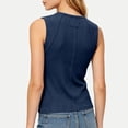 thumbnail image 6 of ITSAME Womens Ribbed Tank Tops Crewneck Sleeveless Shirts Summer Stretchy Casual Tops Navy Size S, 6 of 7