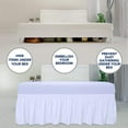 thumbnail image 3 of EIGTHTAIL Wrap Around Ruffled Bed Skirt with Adjustable Elastic Belt - 15 Inch Drop Easy to Put On  Wrinkle Free Bedskirt Dust Ruffles  Frame Cover for Queen  King and C-King Size Beds  B, 3 of 8